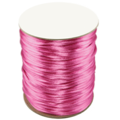 Satin Cord / Rattail #2 - Made in the USA - Shocking Pink