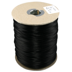 Cord, Rattail Satin - 2mm - Black- Sold per 24 yards.
