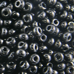 Czech Seed Beads, 15/0 - Opaque Black (loose)