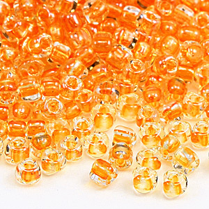 Miyuki Japanese Seed Bead, Triangle size 10/0 Lt. Topaz lined - Crystal (Hole Size 0.9mm)