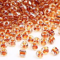 Miyuki Japanese Seed Bead, Triangle size 10/0 Topaz lined - Crystal (Hole Size 0.9mm)