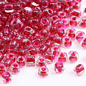 Miyuki Japanese Seed Bead, Triangle size 10/0 Rose lined - Crystal (Hole Size 0.9mm)