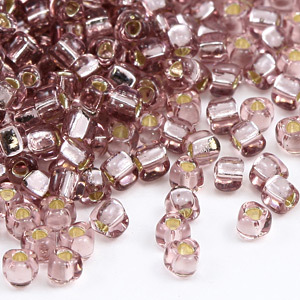 Miyuki Japanese Seed Bead, Triangle size 10/0 Silver lined - Lt. Amethyst (Hole Size 0.9mm)