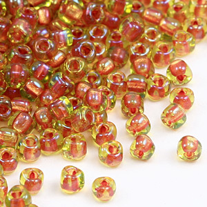 Miyuki Japanese Seed Bead, Triangle size 10/0 Topaz lined - Chartreuse (Hole Size 0.9mm)