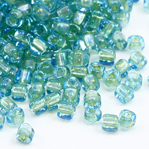 Miyuki Japanese Triangle Beads 10/0 Lt. Topaz lined - Lt. Sapphire