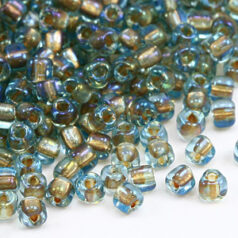 Miyuki Japanese Triangle Beads 10/0 Topaz lined - Lt. Sapphire