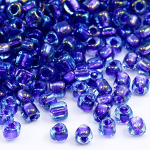 Miyuki Japanese Seed Bead, Triangle size 10/0 Amethyst lined - Sapphire (Hole Size 0.9mm)