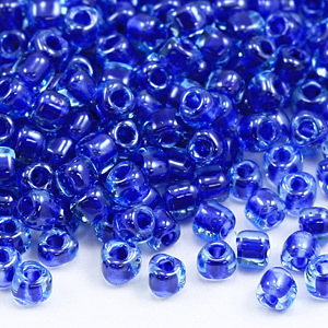 Miyuki Japanese Seed Bead, Triangle size 10/0 Cobalt lined - Lt. Sapphire (Hole Size 0.9mm)