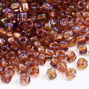 Miyuki Japanese Seed Bead, Triangle size 10/0 Topaz lined - Mauve (Hole Size 0.9mm)