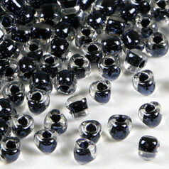 Miyuki Japanese Seed Bead, Triangle size 8/0 Jet lined - Crystal (Holes Size 1mm)