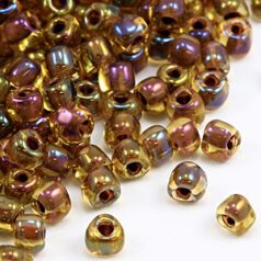 Miyuki Japanese Seed Bead, Triangle size 8/0 Mauve lined - Topaz AB (Hole size 1mm)