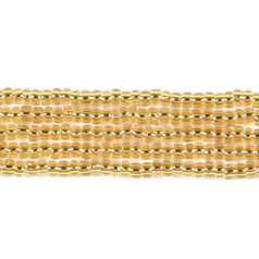 Preciosa Czech Seed Beads, Genuine Gold Lined size 13/0 - Crystal (Strung)