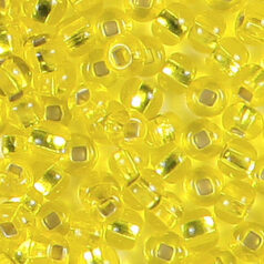 Czech Seed Beads, 6/0 - Silverlined Light Yellow (loose)
