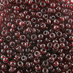 Preciosa Czech Seed Beads, Transparent size 13/0 - Dark Red (Strung, approx. 4960 beads per hank)