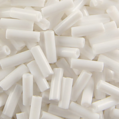 Preciosa Czech Bugles Beads size 3 - Opaque White (loose)