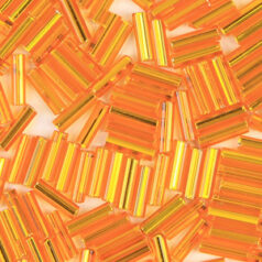 Preciosa Czech Bugles Beads size 3 - Silverlined Light Orange (loose)