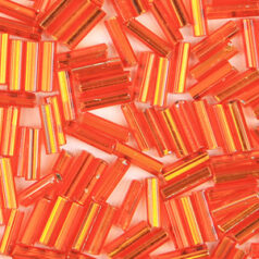 Preciosa Czech Bugles Beads size 3 - Silverlined Orange (loose)