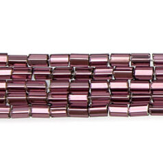 Preciosa Czech Bugle Beads size 1  - Silverlined Dk Amethyst strung