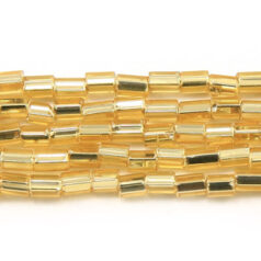 Preciosa Czech Bugle Beads size 1  - Silverlined Gold (strung)