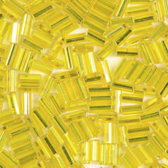 Preciosa Czech Bugle Beads size 2  - Silverlined Light Yellow (strung)