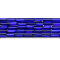 Preciosa Czech Bugle Beads size 2  - Silverlined Cobalt Blue (strung)