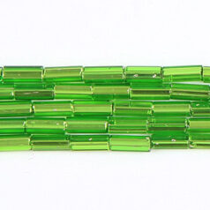 Preciosa Czech Bugle Beads size 2  - Silverlined Chartreuse (strung)