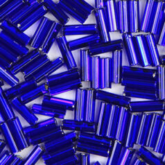 Preciosa Czech Bugles Beads size 3 - Silverlined Cobalt (loose)