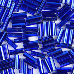 Preciosa Czech Bugles Beads size 3 - Silverlined Capri Blue (loose)