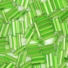 Preciosa Czech Bugles Beads size 3 - Silverlined Chartreuse (loose)