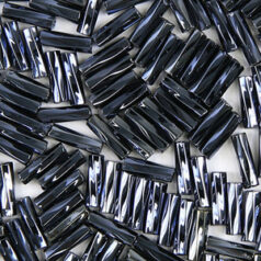 Preciosa Czech Bugles Beads size 3 Twist - Gunmetal (loose)