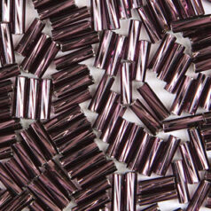 Preciosa Czech Bugles Beads size 3 Twist - Silverlined Dk Amethyst (loose)