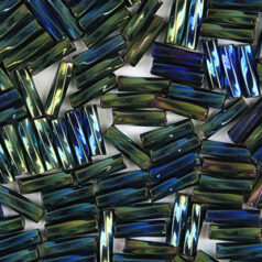 Preciosa Czech Bugles Beads size 3 Twist - Iris Green (loose)