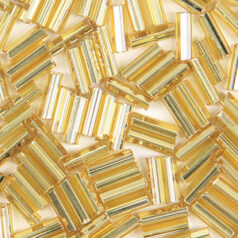 Preciosa Czech Bugles Beads size 3 - Silverlined Gold (loose)