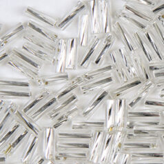 Preciosa Czech Bugles Beads size 3 Twist - Silverlined Crystal (loose)