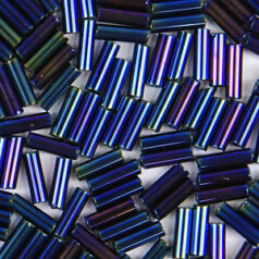 Preciosa Czech Bugles Beads size 3 - Iris Navy (loose)