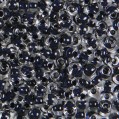 Czech Seed Beads, 6/0 - Colourlined Crystal Jet Lined (loose)