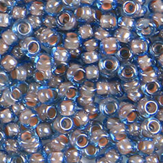 Czech Seed Beads, 6/0 - Colourlined Aqua Orange Lined (loose)