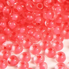 Czech Seed Beads, 6/0 - Colourlined Dyed Terra Pink/Light Pink (loose)