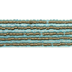 Czech Seed Beads, 10/0 - Copperlined Aqua (strung)