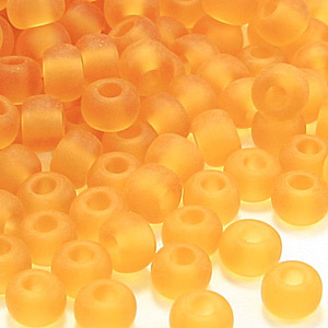Miyuki Japanese Seed Bead, E bead size 5mm - Transparent Matte Amber (Hole size 2mm)