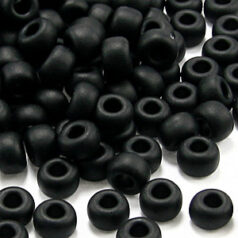 Miyuki Japanese Seed Bead, E bead size 5mm - Opaque Matte Black (Hole size 2mm)
