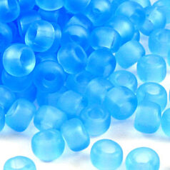 Miyuki Japanese Seed Bead, E bead size 5mm - Transparent Matte Sky Blue (Hole size 2mm)