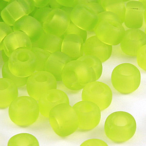 Miyuki Japanese Seed Bead, E bead size 5mm - Transparent Matte Chartreuse (Hole size 2mm)