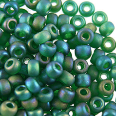 Miyuki Japanese "E" bead - Transparent Matte Iris Green