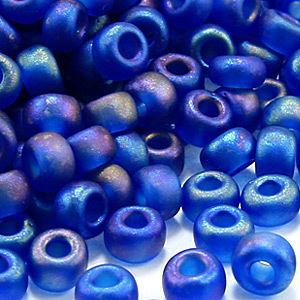 Miyuki Japanese Seed Bead, E bead size 5mm - Transparent Matte Iris Blue (Hole size 2mm)