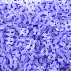 Czech Seed Beads, 6/0 - Transparent Matt Blue Stripe (loose)