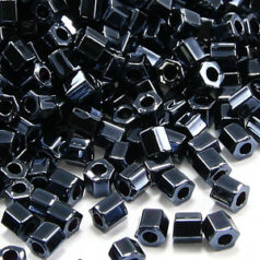 Miyuki Japanese Seed Bead, Hexagon (2-cut) size 8/0 - Gunmetal Iris