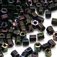 Miyuki Japanese Seed Bead, Hexagon (2-cut) size 8/0 - Purple Iris