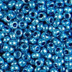 Czech Seed Beads, 6/0 - Metallic Blue (loose)