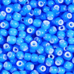 Preciosa Czech Seed Beads, White Hearts size 5/0 - Turquoise